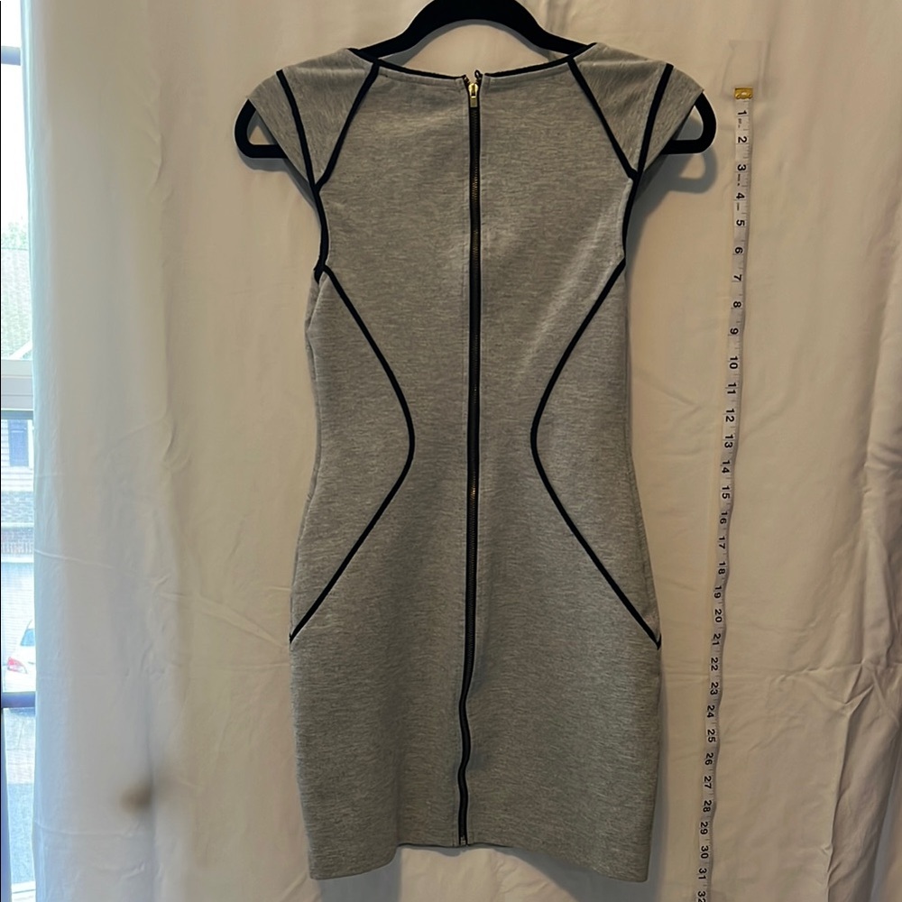 Express Gray Bodycon Mini Dress with Cap Sleeves